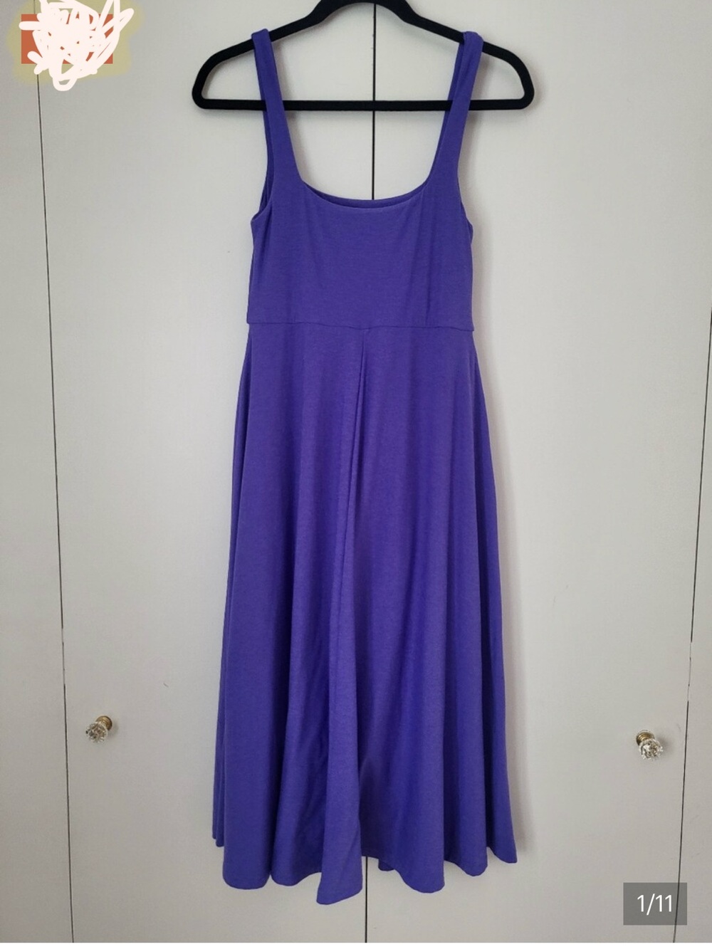 Beyond Yoga Featherweight At The Ready Square Neck Midi Dress‎ Size S Purple